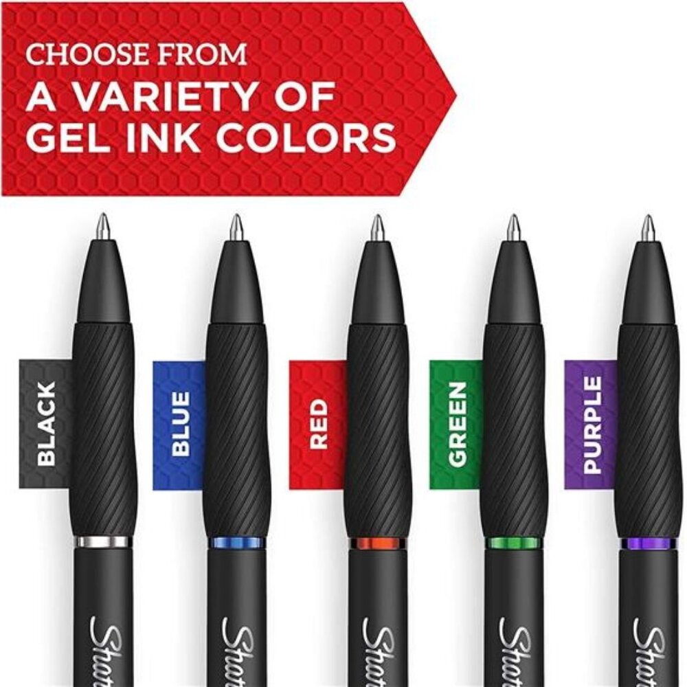 Sharpie S-Gel Gel Pens, Black Barrel, Medium Point (0.7mm), Black Gel Ink Pens, - Picture 4 of 7